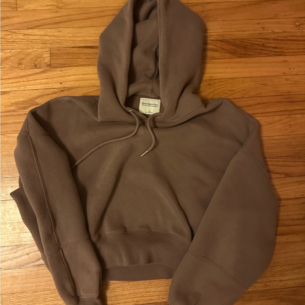 Abercrombie Crop Hoodie - Women Small Beige/Light Brown